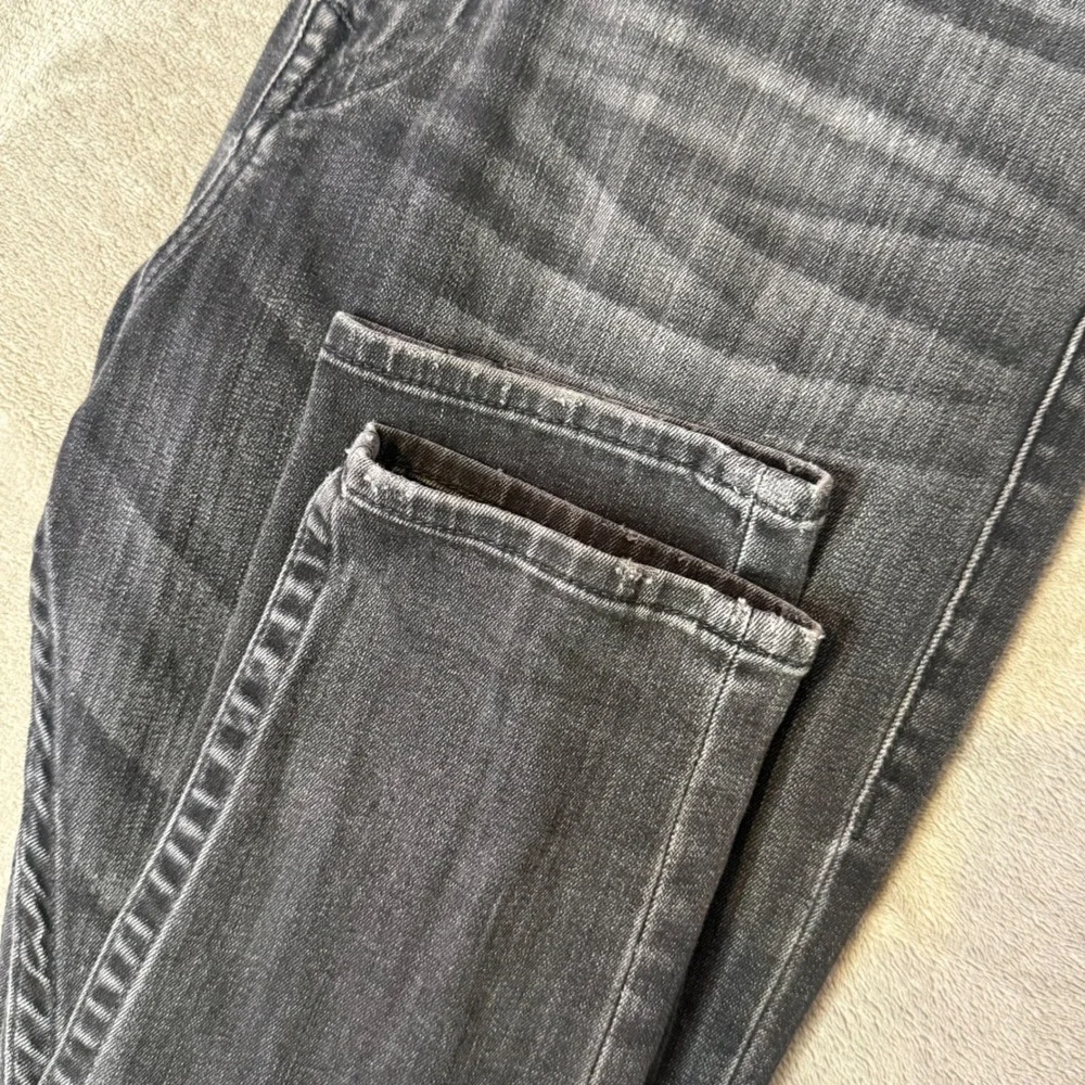 True Religion Relaxed Taper Jeans Mens 30 Black Whiskered Distressed Streetwear